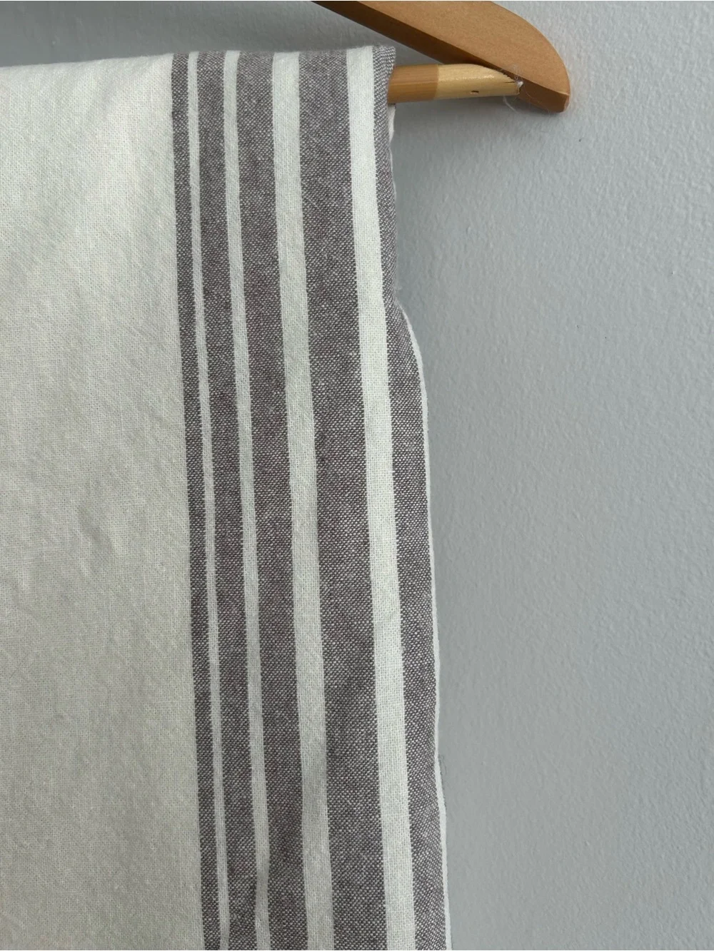 Pottery Barn Linen Blend Creamy White and Gray Striped Curtains (2) 50X80